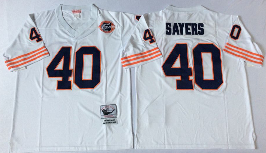 Men NFL Chicago Bears 40 Sayers white Mitchell Ness jerseys